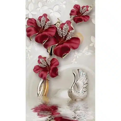 Custom-Mural-3D-Jewelry-Red-Flowers-Butterfly-Entrance-Wall-Decor-Painting-For-Living-Room-Corridor-Hallway-4 – saadaval Tootemaailm e-kaubamajas