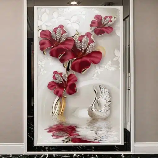 Custom-Mural-3D-Jewelry-Red-Flowers-Butterfly-Entrance-Wall-Decor-Painting-For-Living-Room-Corridor-Hallway-3 – saadaval Tootemaailm e-kaubamajas