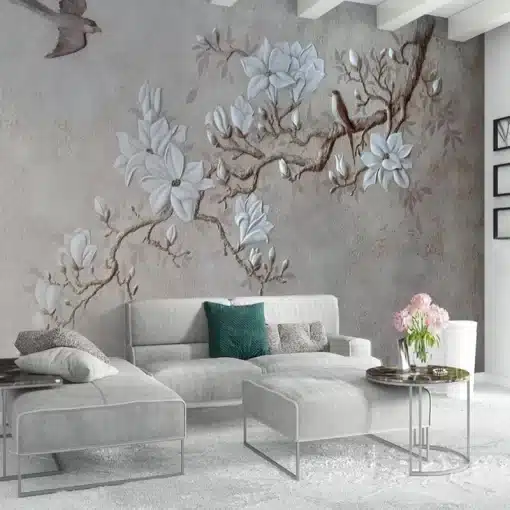 Custom-Any-Size-Photo-Wallpaper-Modern-Pastoral-3D-Embossed-Flowers-Birds-Mural-Wall-Paper-Living-Room-3 – saadaval Tootemaailm e-kaubamajas