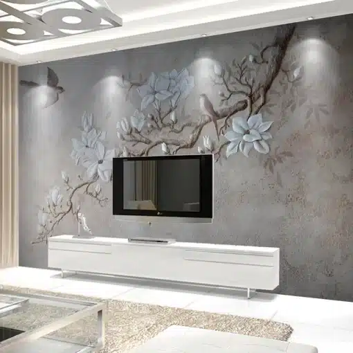 Custom-Any-Size-Photo-Wallpaper-Modern-Pastoral-3D-Embossed-Flowers-Birds-Mural-Wall-Paper-Living-Room-1 – saadaval Tootemaailm e-kaubamajas