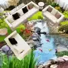 3D põrandakleeps, mis kujutab oja kivide ja kaladega