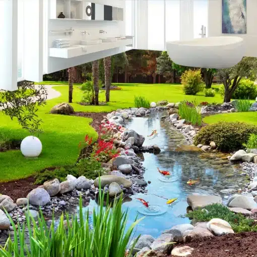 Custom-Photo-Wall-Paper-3D-Park-Small-Creek-Stones-Floor-Tiles-Painting-Mural-Living-Room-PVC-2 – saadaval Tootemaailm e-kaubamajas
