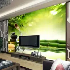 Custom-3D-Photo-Wallpaper-Living-Room-TV-Backdrop-Green-Bamboo-Flowing-Water-Natural-Landscape-Interior-Decoration-1 – saadaval Tootemaailm e-kaubamajas