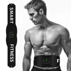 must fitness vöö mehe kõhul, digitaalne ekraan keskel