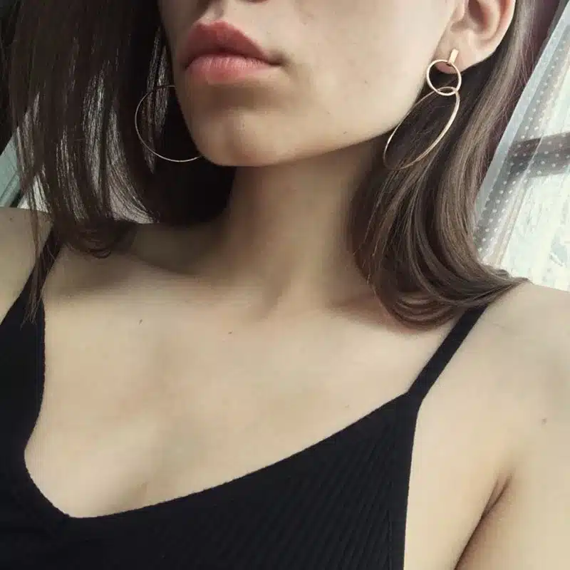 2017 New European Exaggerated Aros Big Hoop Earrings for Women Double Round Circle Pendant Long Earrings Brincos Jewelry XR431 14