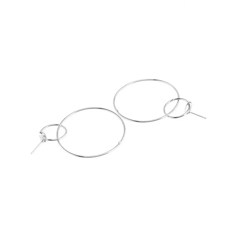 2017 New European Exaggerated Aros Big Hoop Earrings for Women Double Round Circle Pendant Long Earrings Brincos Jewelry XR431 29