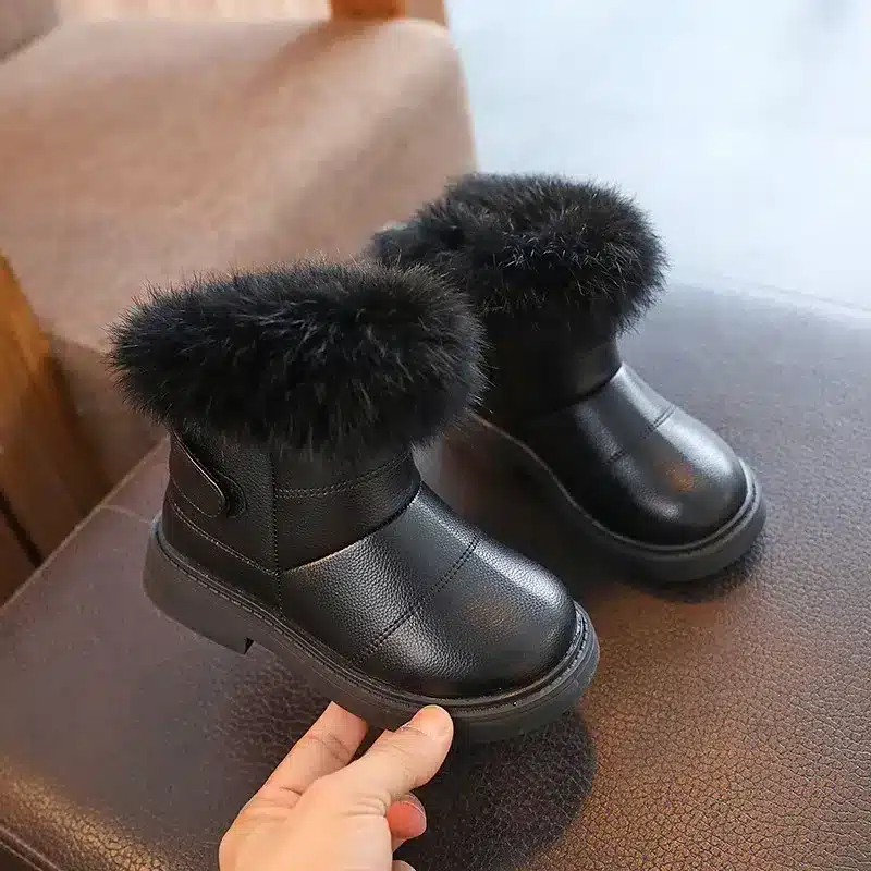 2023-New-Solid-Color-Britain-Style-Girls-Casual-Boots-Plush-Winter-Soft-Baby-Boys-Short-Boots-4