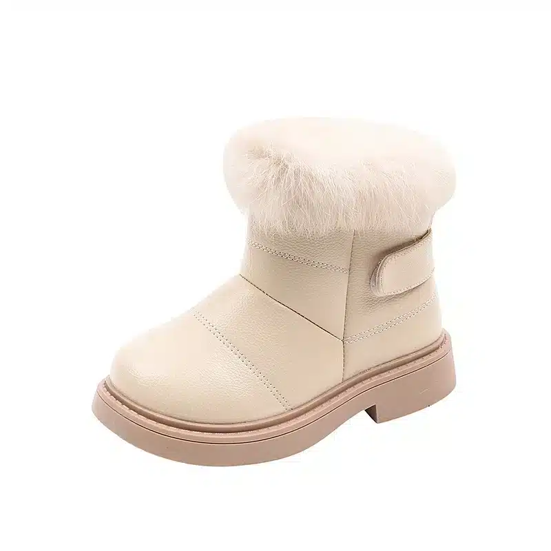 2023-New-Solid-Color-Britain-Style-Girls-Casual-Boots-Plush-Winter-Soft-Baby-Boys-Short-Boots-5
