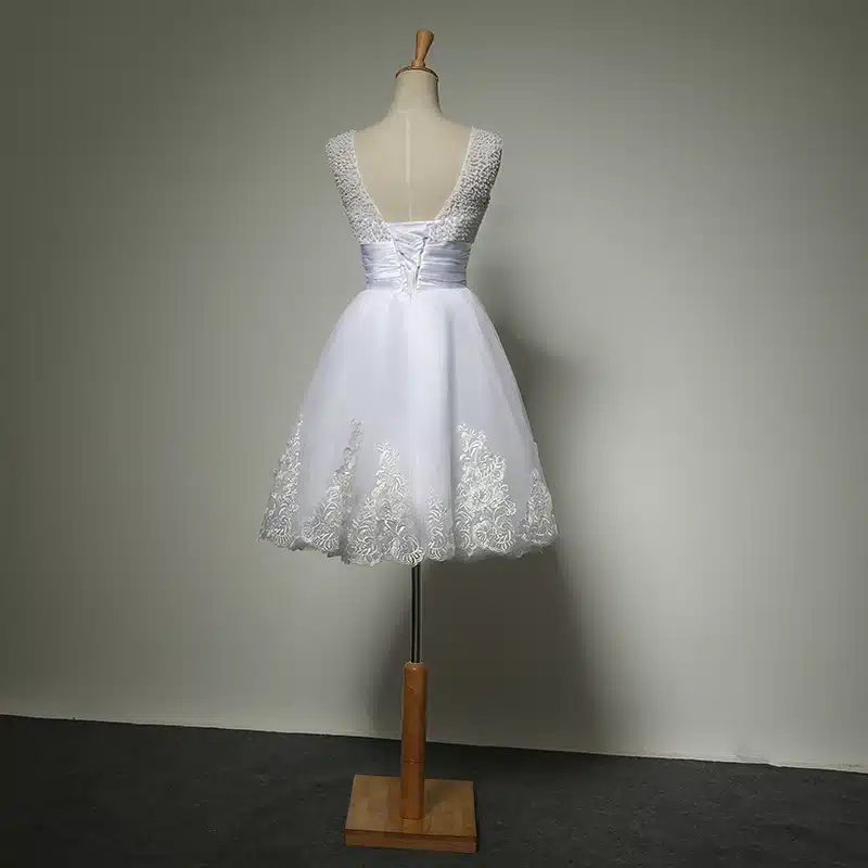 Suosik 2017 white short wedding dresses the bride sexy lace wedding dress bridal gown plus size ivory vestido de noiva curto 12