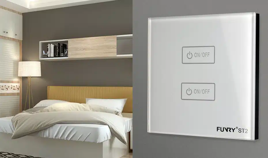 Funry ST2 2Gang EU Standard Touch Screen Smart Switch Surface Waterproof Tempered Glass 170-240V RF433MHz Lighting Touch Switch 9