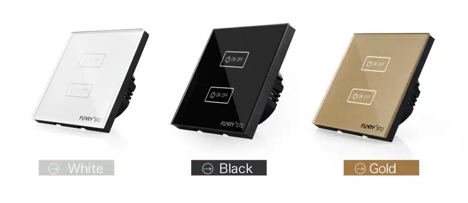 Funry ST2 2Gang EU Standard Touch Screen Smart Switch Surface Waterproof Tempered Glass 170-240V RF433MHz Lighting Touch Switch 13