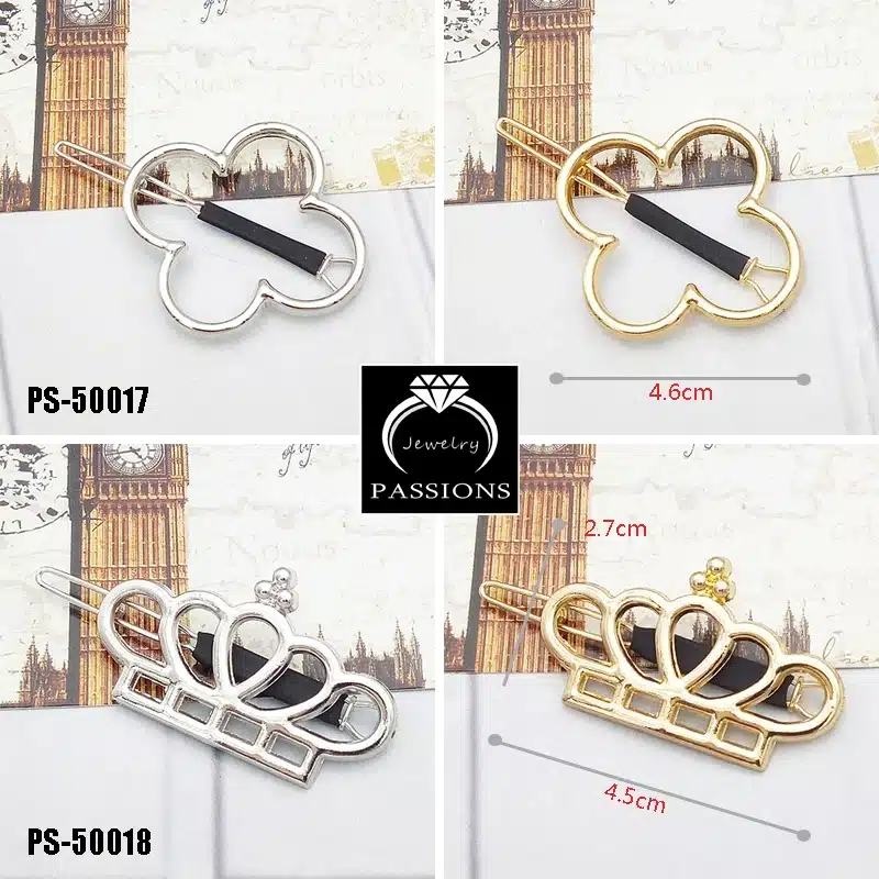 Hot Sale Fashion Gold Silver Metal Round Triangle Geometry Hair Clips Barrettes Hairpin For Women Headwear Decorative Jewelry 13