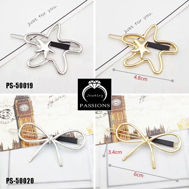 Hot Sale Fashion Gold Silver Metal Round Triangle Geometry Hair Clips Barrettes Hairpin For Women Headwear Decorative Jewelry 14