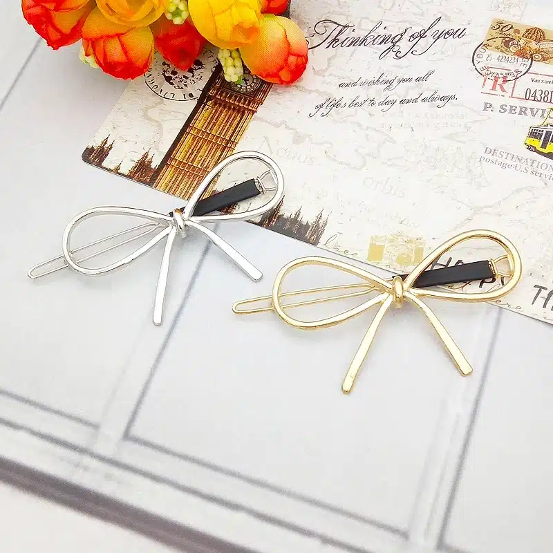 Hot Sale Fashion Gold Silver Metal Round Triangle Geometry Hair Clips Barrettes Hairpin For Women Headwear Decorative Jewelry 20