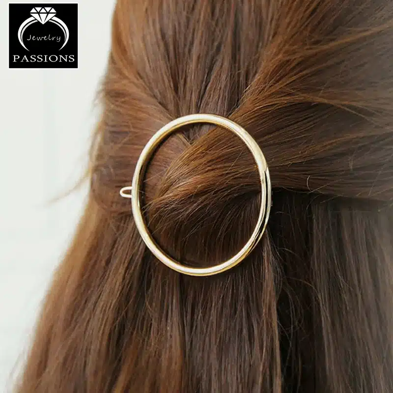 Hot Sale Fashion Gold Silver Metal Round Triangle Geometry Hair Clips Barrettes Hairpin For Women Headwear Decorative Jewelry 21