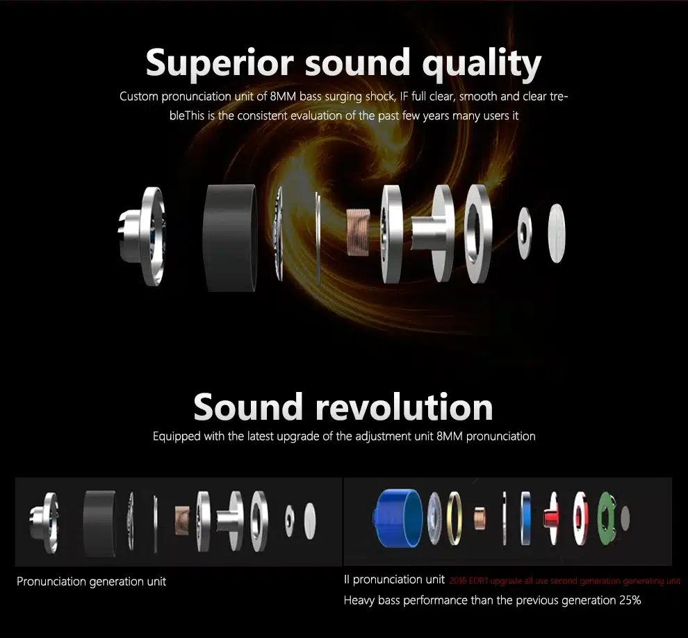 KZ-ED2 Professional In-Ear Earphone Metal Heavy Bass Sound Quality Music Earphone 's High-End Brand Headset fone de ouvido 9
