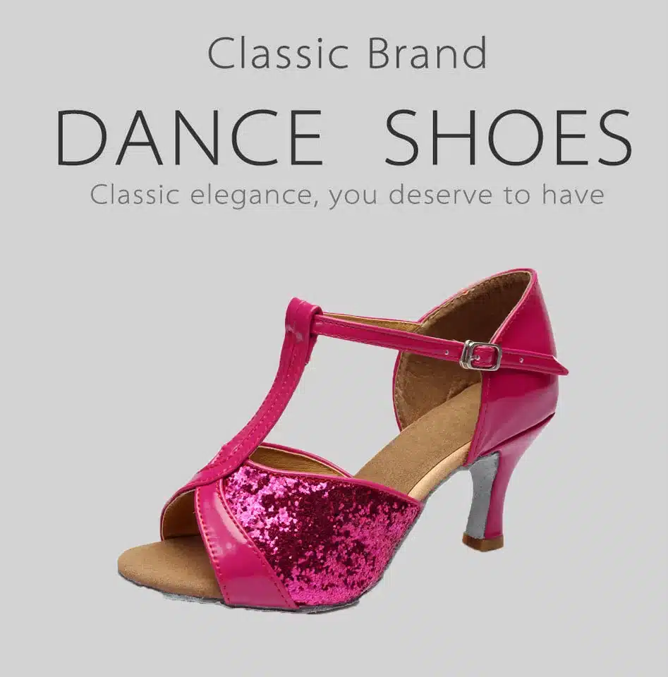 Hot Sale women's Latin dance shoes square and thin heel high quality ladies salsa dance shoes 1