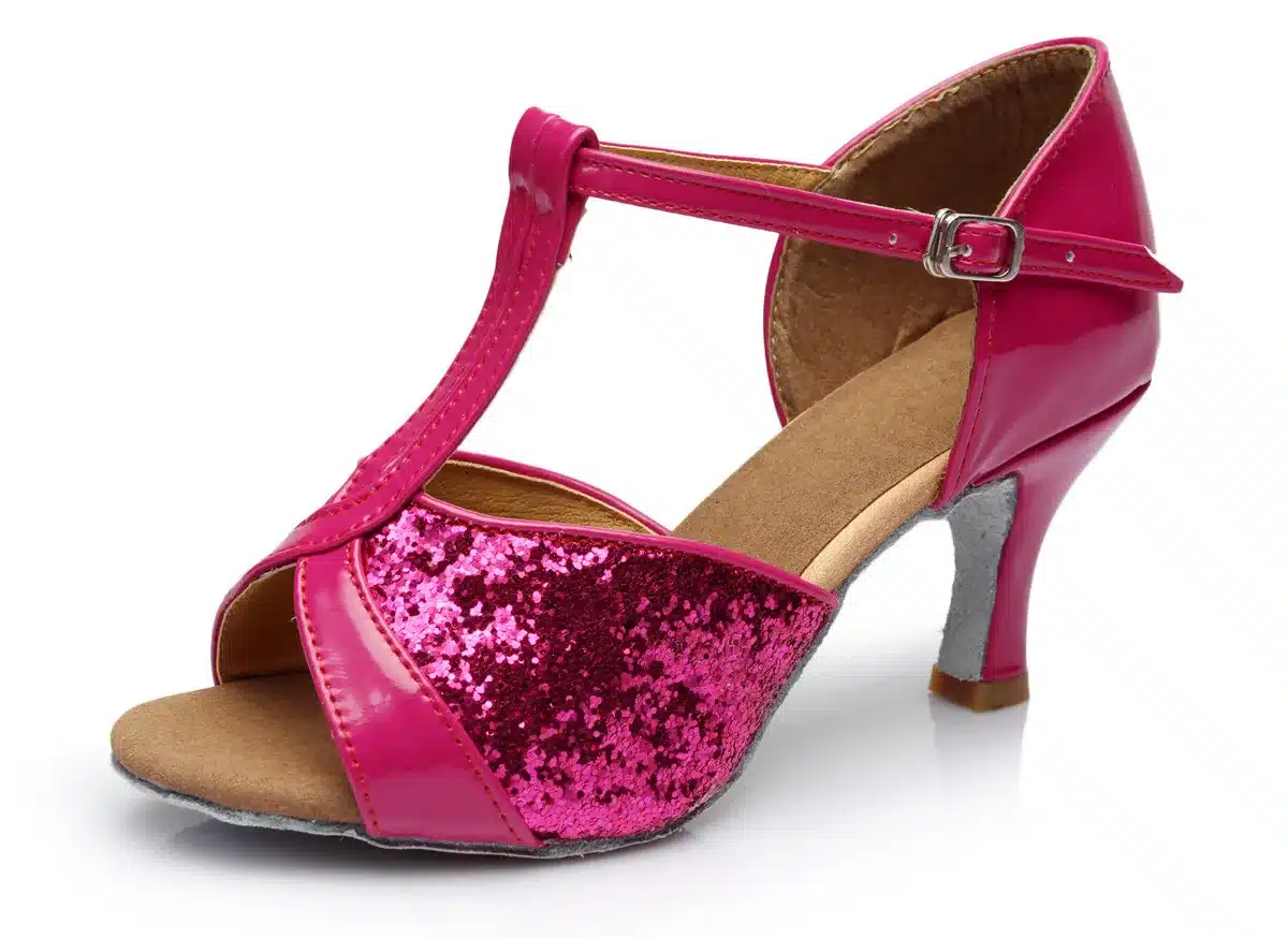 Hot Sale women's Latin dance shoes square and thin heel high quality ladies salsa dance shoes 8