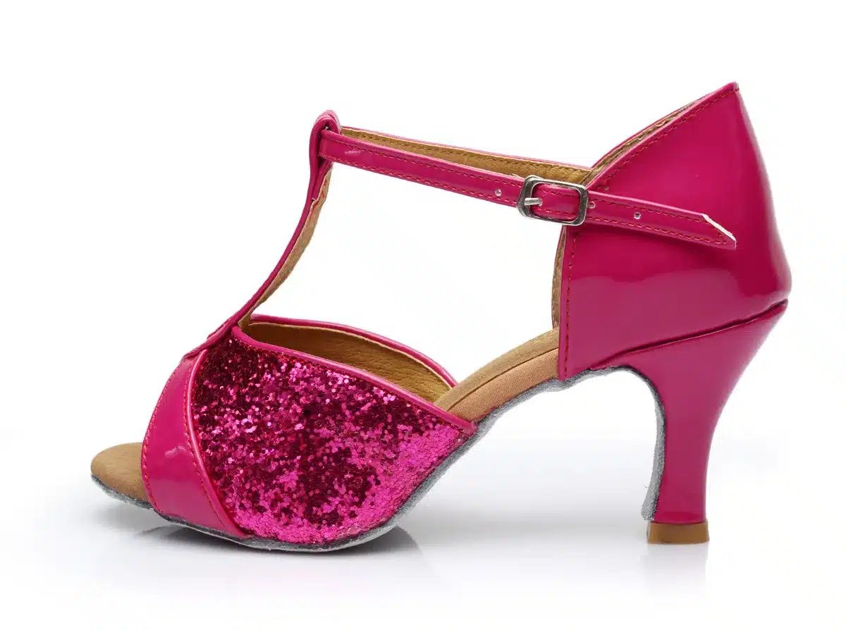 Hot Sale women's Latin dance shoes square and thin heel high quality ladies salsa dance shoes 9