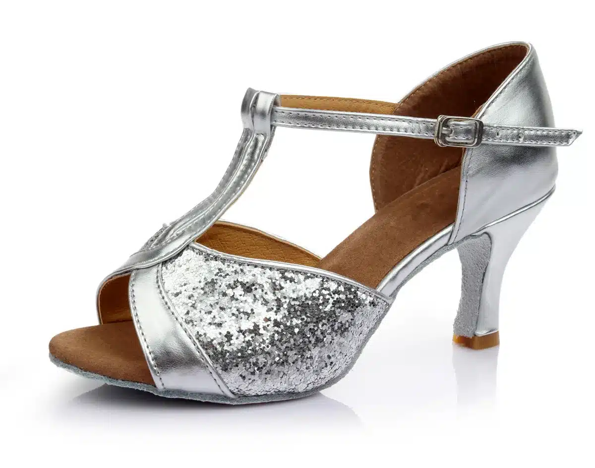 Hot Sale women's Latin dance shoes square and thin heel high quality ladies salsa dance shoes 18