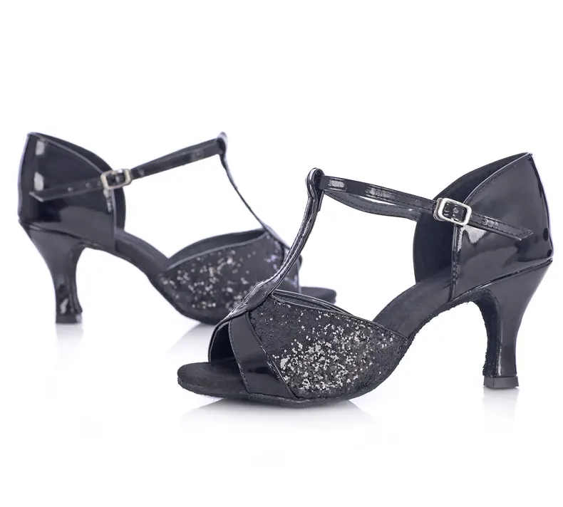 Hot Sale women's Latin dance shoes square and thin heel high quality ladies salsa dance shoes 34