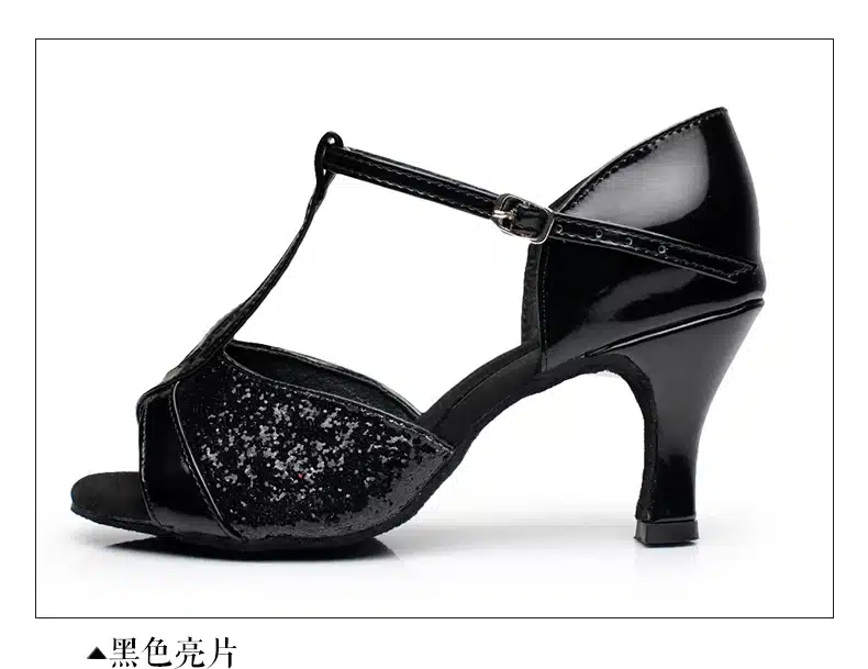 Hot Sale women's Latin dance shoes square and thin heel high quality ladies salsa dance shoes 36