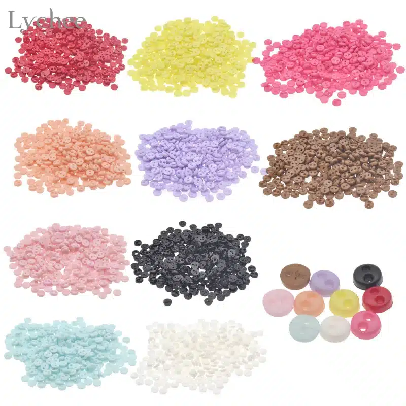 Lychee 300pcs 4mm Mini Doll Clothing Button 2-Holes Flatback Button DIY Handmade Sewing Scrapbooking Accessories 1
