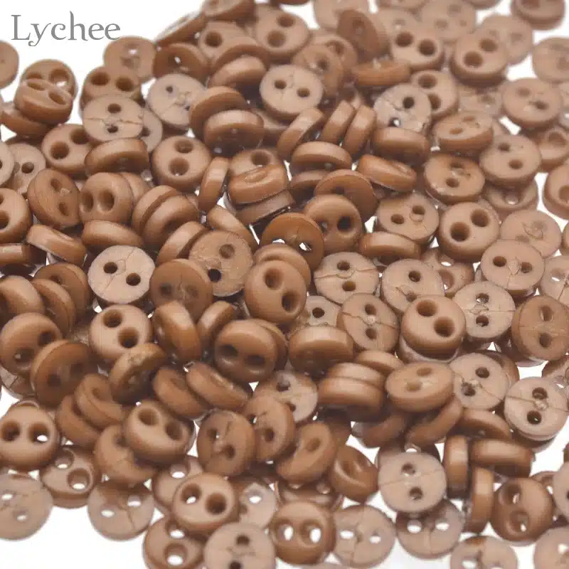 Lychee 300pcs 4mm Mini Doll Clothing Button 2-Holes Flatback Button DIY Handmade Sewing Scrapbooking Accessories 2