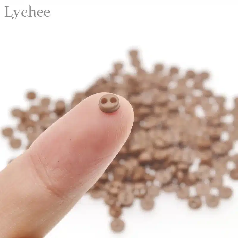 Lychee 300pcs 4mm Mini Doll Clothing Button 2-Holes Flatback Button DIY Handmade Sewing Scrapbooking Accessories 3