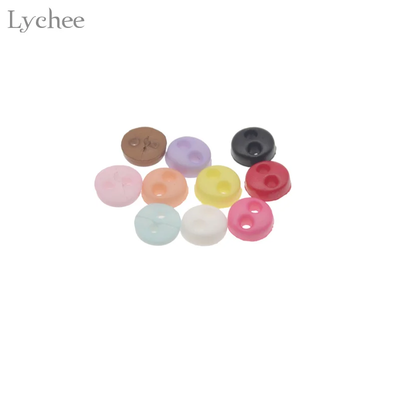 Lychee 300pcs 4mm Mini Doll Clothing Button 2-Holes Flatback Button DIY Handmade Sewing Scrapbooking Accessories 4