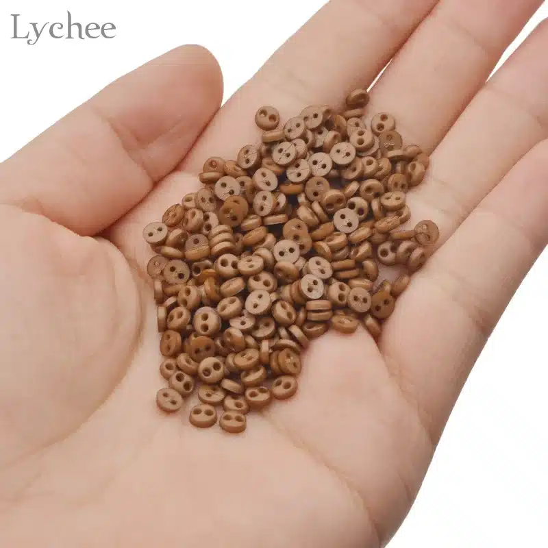 Lychee 300pcs 4mm Mini Doll Clothing Button 2-Holes Flatback Button DIY Handmade Sewing Scrapbooking Accessories 6