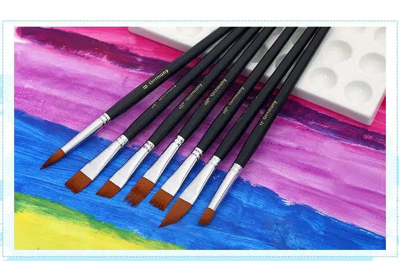 12Pcs Paint Brushes Set Nylon Hair Painting Brush Variety Style Short Rod Oil Acrylic Brush Watercolor Pen Art Supplies 15