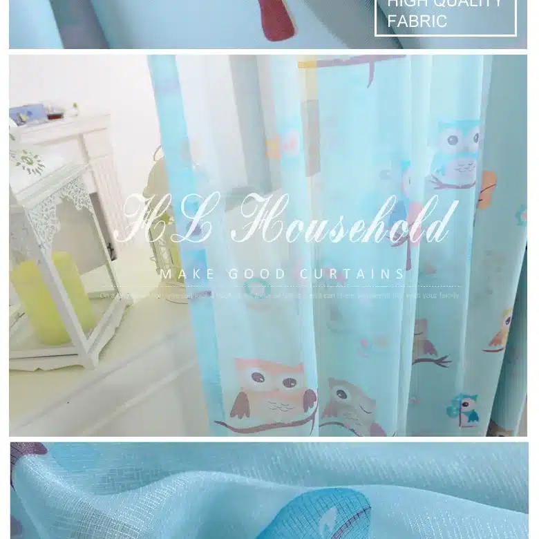 Top Finel Cartoon Bird Pattern Finished Blackout Curtains for Kids Children Living Room the Bedroom Window Curtain Panel Drapes 17