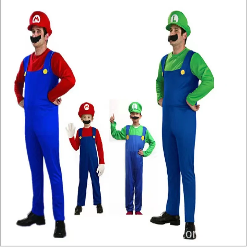 Super Luigi ja Super Mario kostüümid Täiskasvanutele ja Lastele