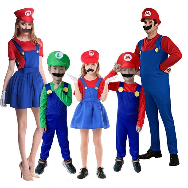 Super Luigi ja Super Mario kostüümid Täiskasvanutele ja Lastele