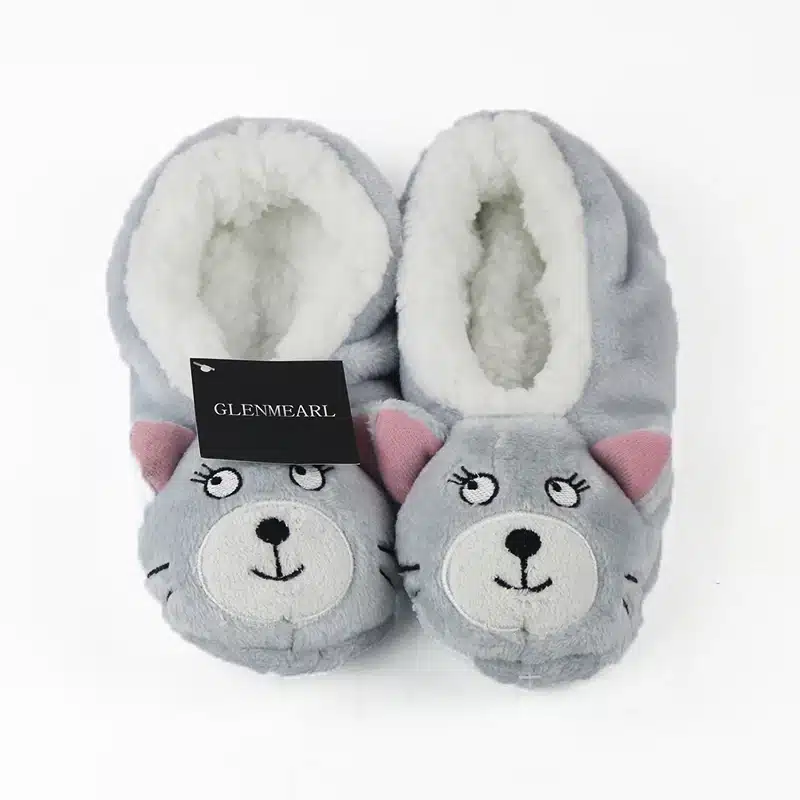2017 New Warm Flats Soft Sole Women Indoor Floor Slippers/Shoes Animal Shape White Gray Cows Pink Flannel Home Slippers 6 Color 29