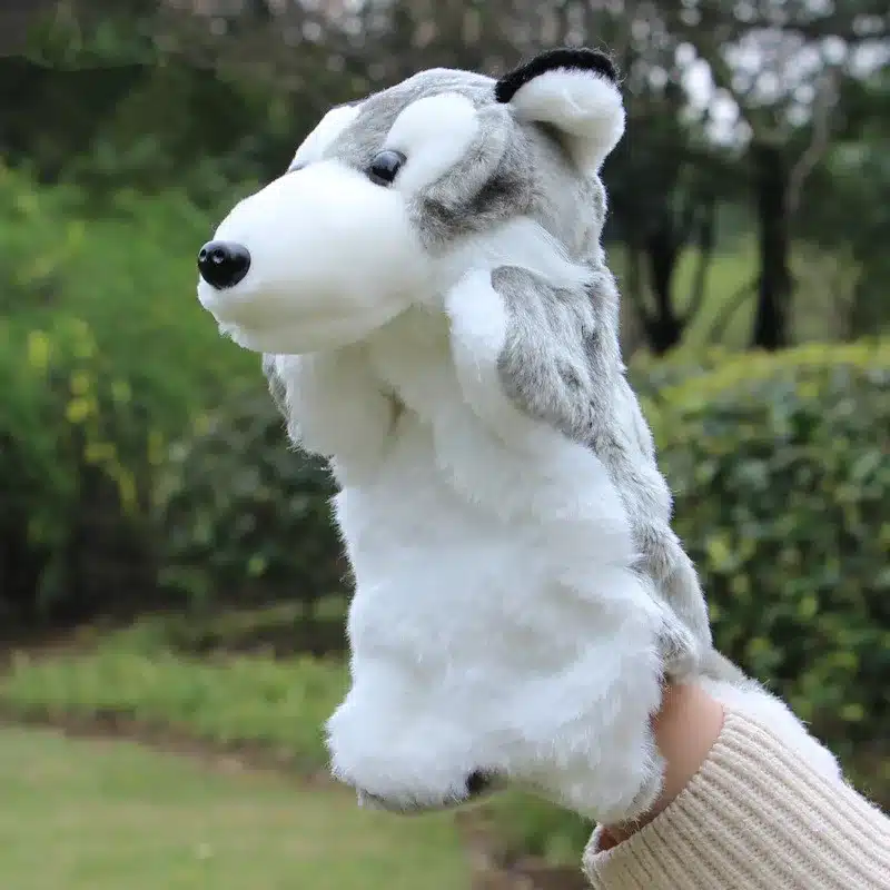 Animal Plush Hand Puppet Doll Toys Pig Cat Owl Monkey Dog Rabbit Shark Bear Puppet Kids Soft Kukla Toys Marionnette 6