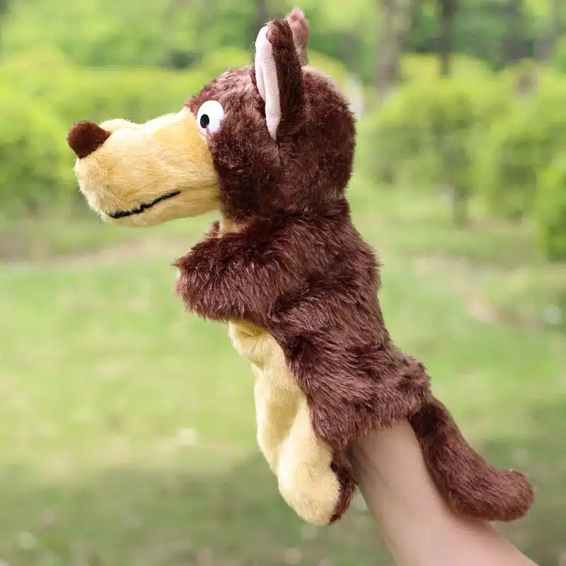 Animal Plush Hand Puppet Doll Toys Pig Cat Owl Monkey Dog Rabbit Shark Bear Puppet Kids Soft Kukla Toys Marionnette 8