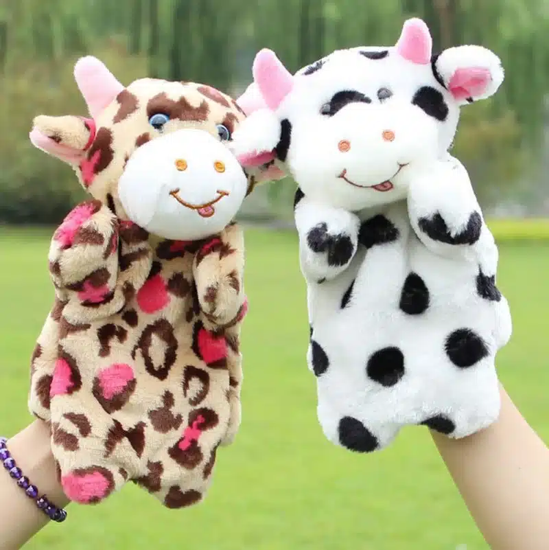 Animal Plush Hand Puppet Doll Toys Pig Cat Owl Monkey Dog Rabbit Shark Bear Puppet Kids Soft Kukla Toys Marionnette 12