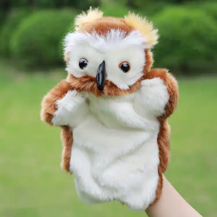 Animal Plush Hand Puppet Doll Toys Pig Cat Owl Monkey Dog Rabbit Shark Bear Puppet Kids Soft Kukla Toys Marionnette 25