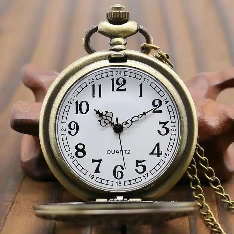 Antique Copper Steampunk Vintage Hollow Bronze Gear Hollow Quartz Pocket Watch Necklace Pendant Clock Chain Men's Women 2017 5