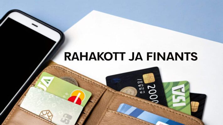 rahakott nutitelefon ja pangakaardid