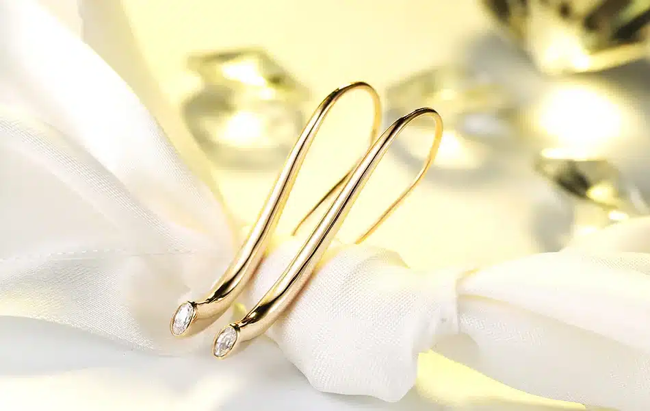 ORSA JEWELS 2017 Hot Trendy Rose Gold Color Earrings 100% Allergy Free Earrings with White Cubic Zirconia Stone Earrings OE168 28