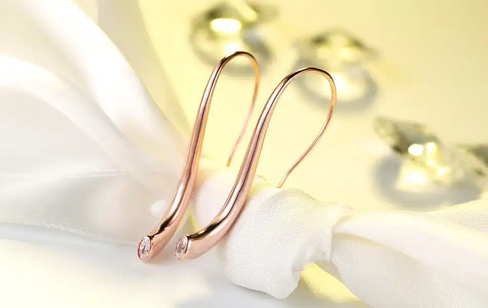 ORSA JEWELS 2017 Hot Trendy Rose Gold Color Earrings 100% Allergy Free Earrings with White Cubic Zirconia Stone Earrings OE168 38