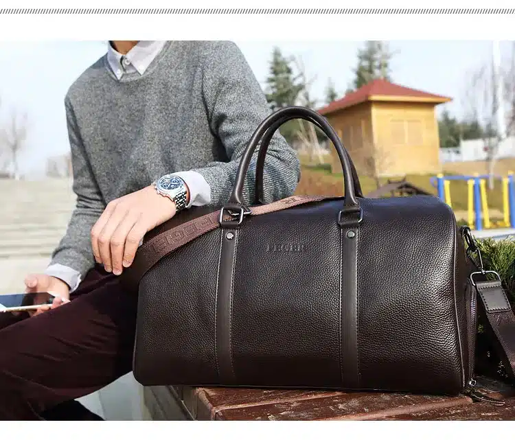 Free shipping FEGER brand fashion extra large weekend duffel bag big genuine leather business men's travel bag popular design 9