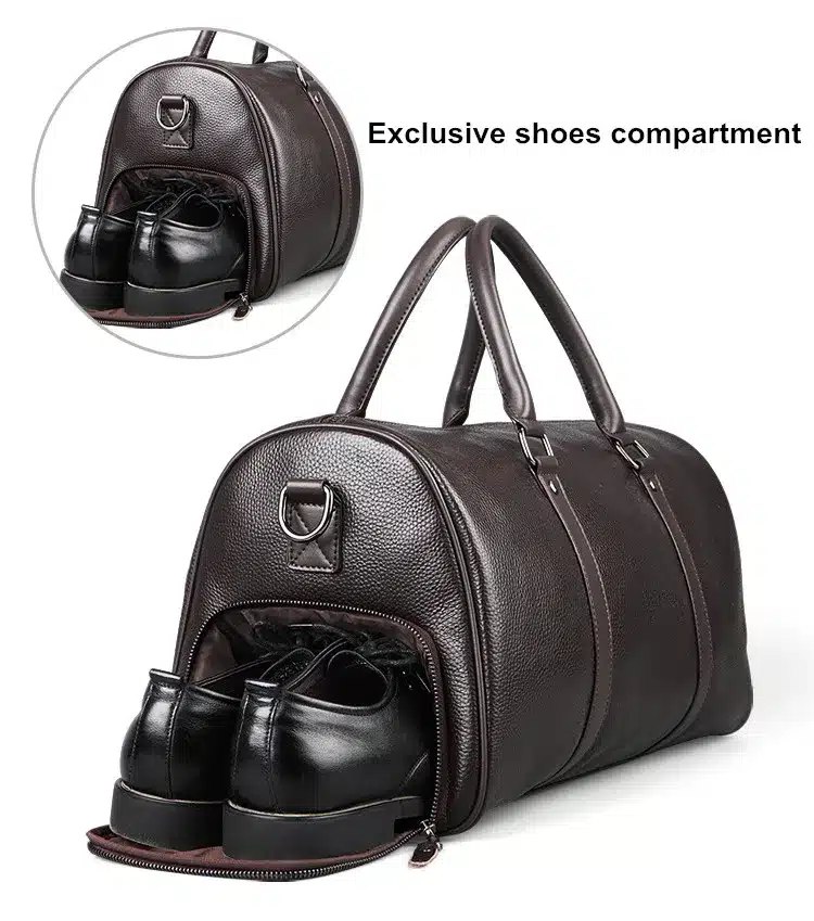 Free shipping FEGER brand fashion extra large weekend duffel bag big genuine leather business men's travel bag popular design 14