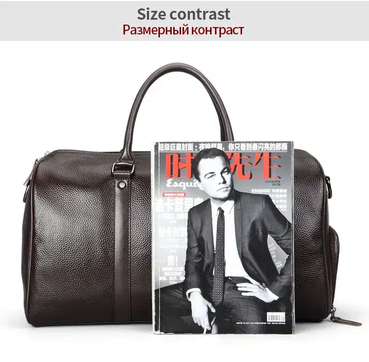 Free shipping FEGER brand fashion extra large weekend duffel bag big genuine leather business men's travel bag popular design 27