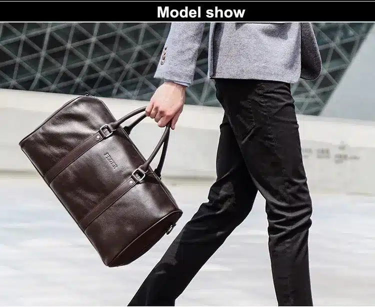 Free shipping FEGER brand fashion extra large weekend duffel bag big genuine leather business men's travel bag popular design 28
