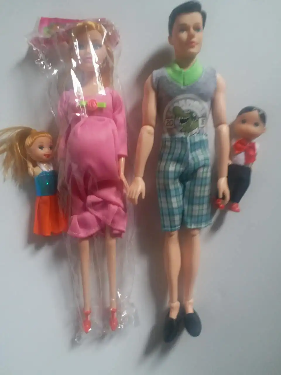 4Pcs/Set Happy Family Dolls Pregnant Babyborn Ken Prince & Wife Babyborn Stroller For Dolls Doll Child Toys Carriages For Dolls 11