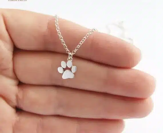 Jisensp New Chokers Necklace Tassut Cat and Dog Paw Print Animal Jewelry Women Pendant Cute Delicate Statement Necklaces N191 41